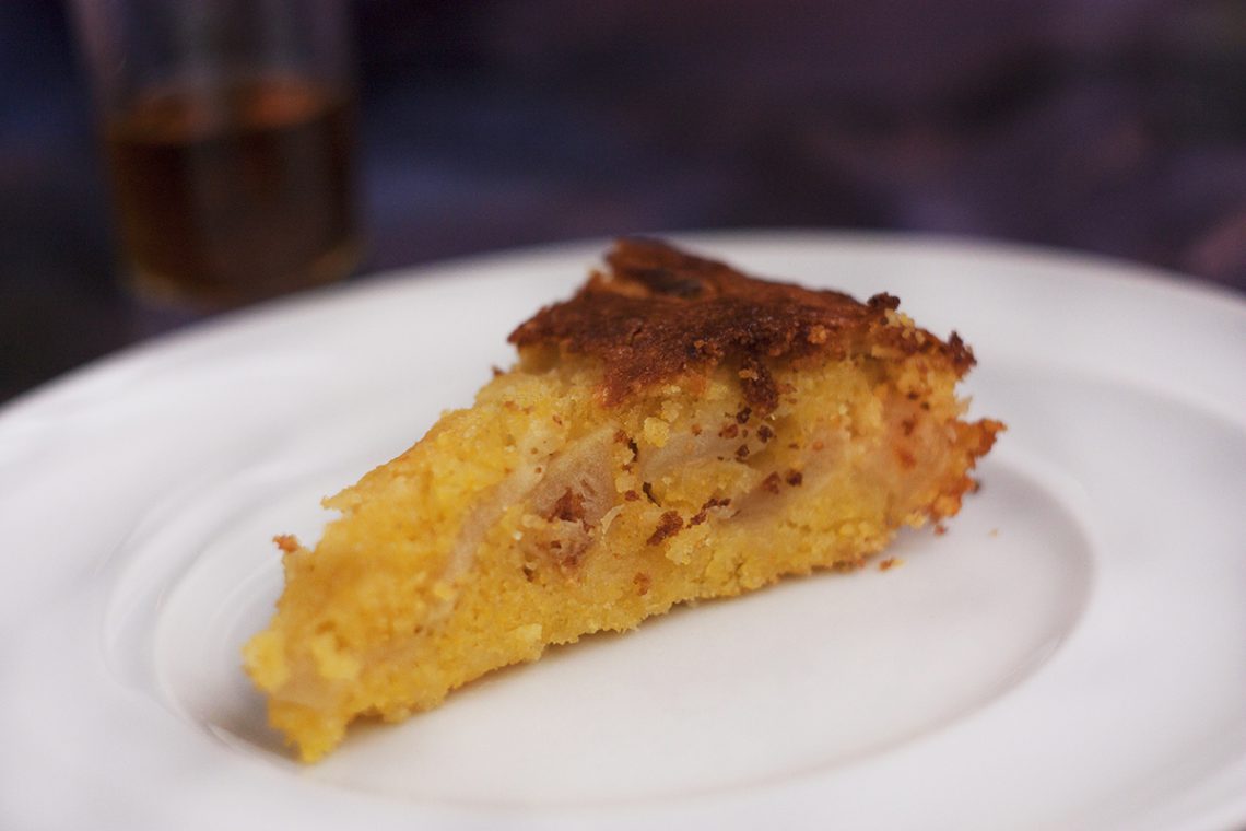 Apple polenta cake. Step by step picture recipes in cooking blog.