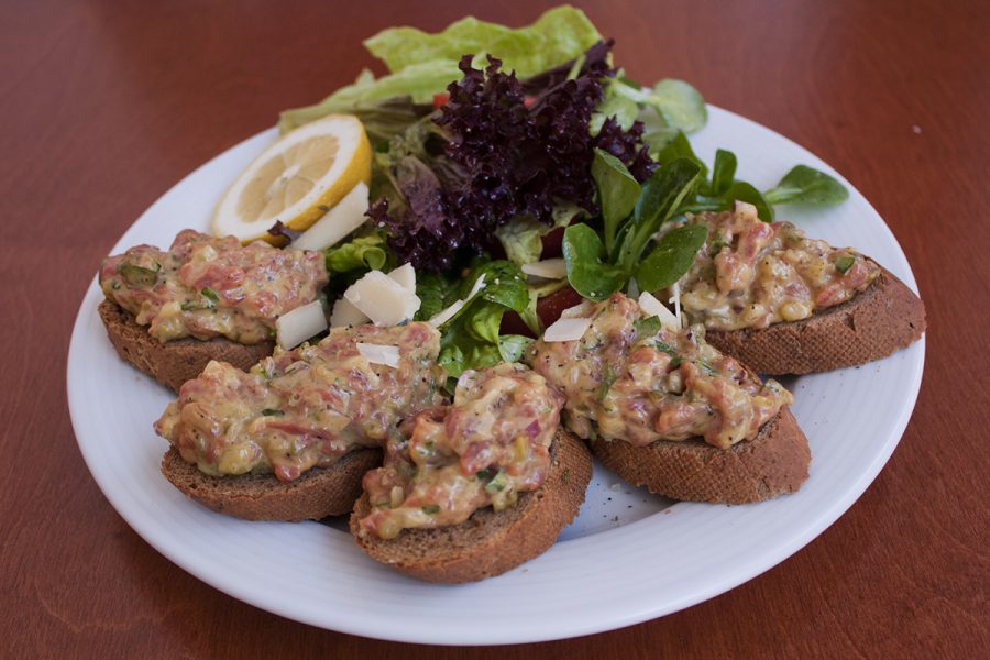 Beef tartare bruschetta from Bergamo. Best famous recipes in cooking at home blog