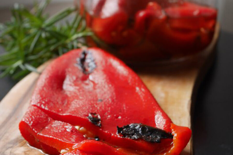 Honey-balsamic bell peppers with rosemary