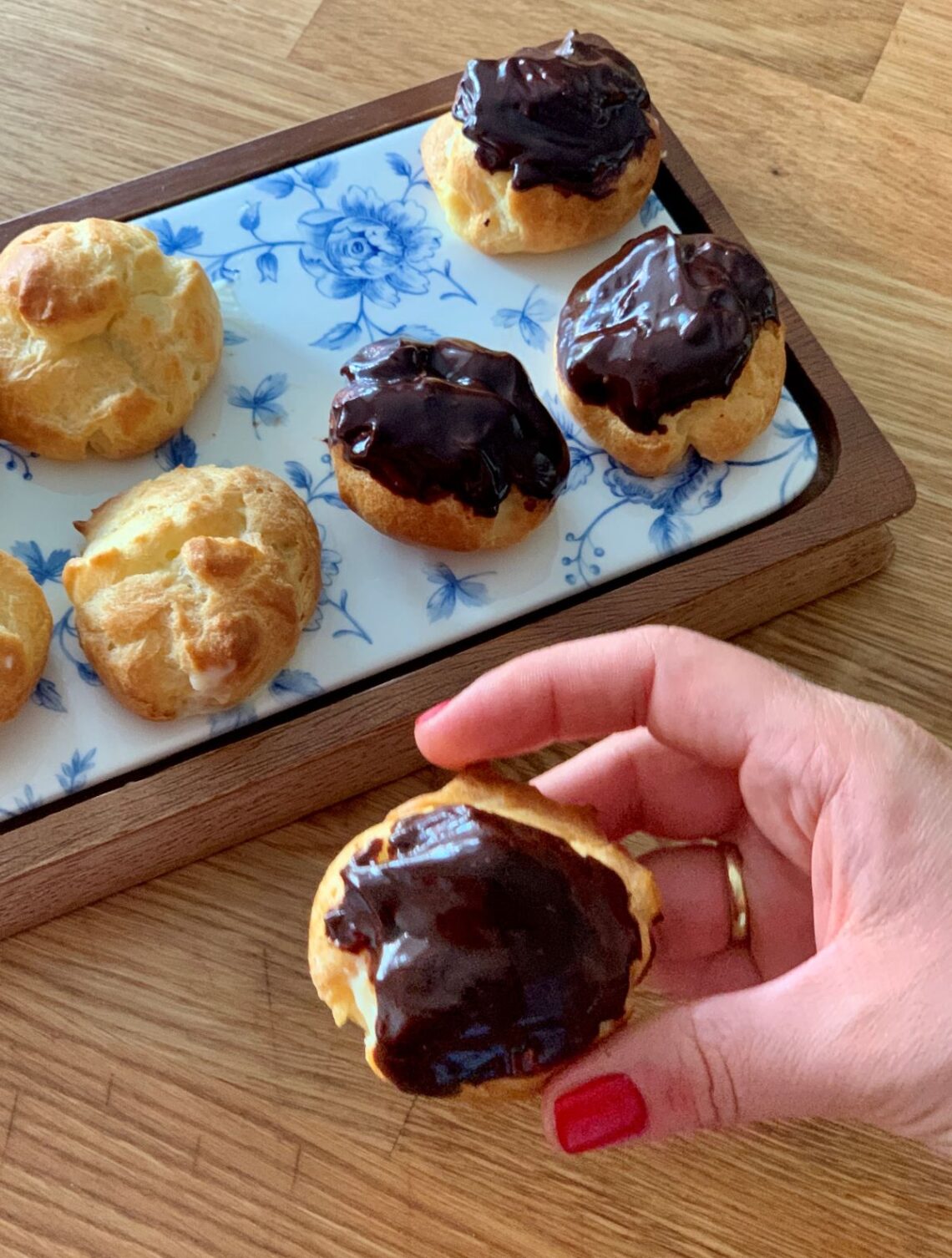 Odessa chocolate-glazed éclairs