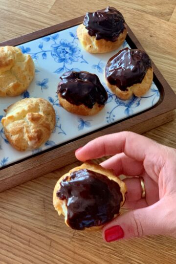 Odessa chocolate-glazed éclairs