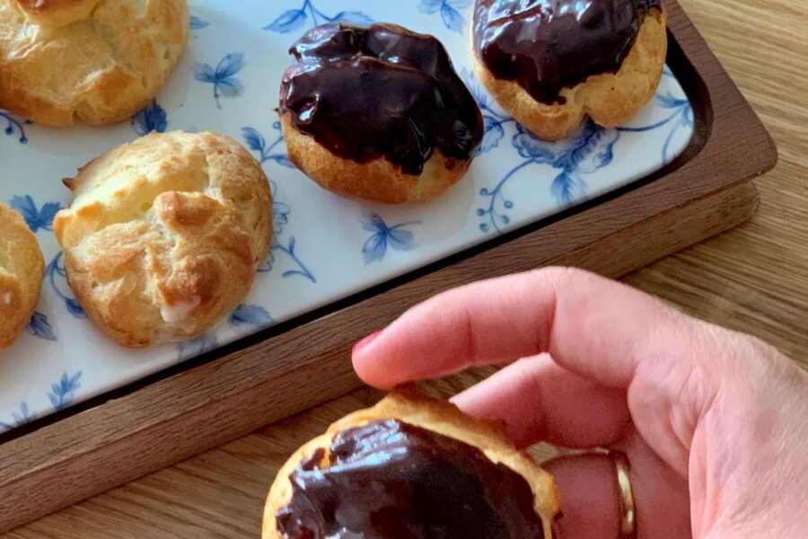 Odessa chocolate-glazed éclairs