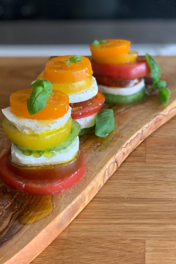 Tomato and mozzarella mille-feuille