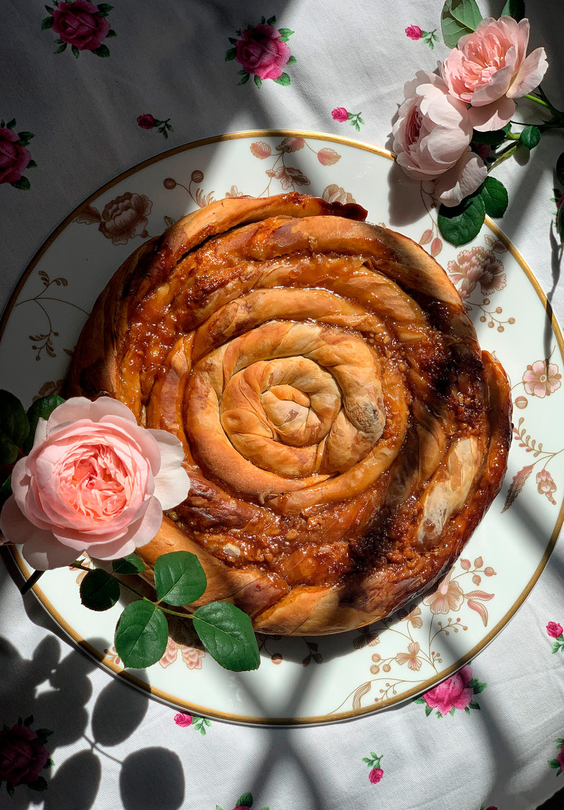 Rose petal jam & walnuts vertuta pastry. Best cooking recipes with step-by-step photos.