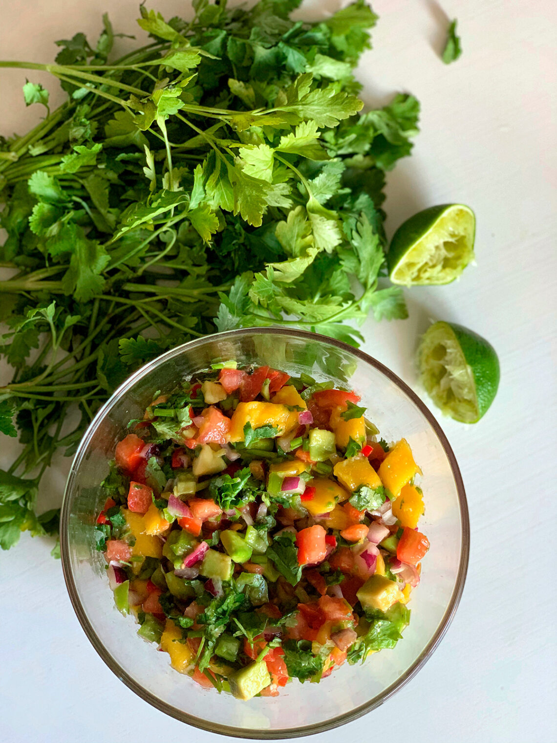 Mango Pico de Gallo. Salad with mango. The best culinary recipes on the gastronomy blog of Maria Kalenska.